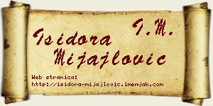 Isidora Mijajlović vizit kartica